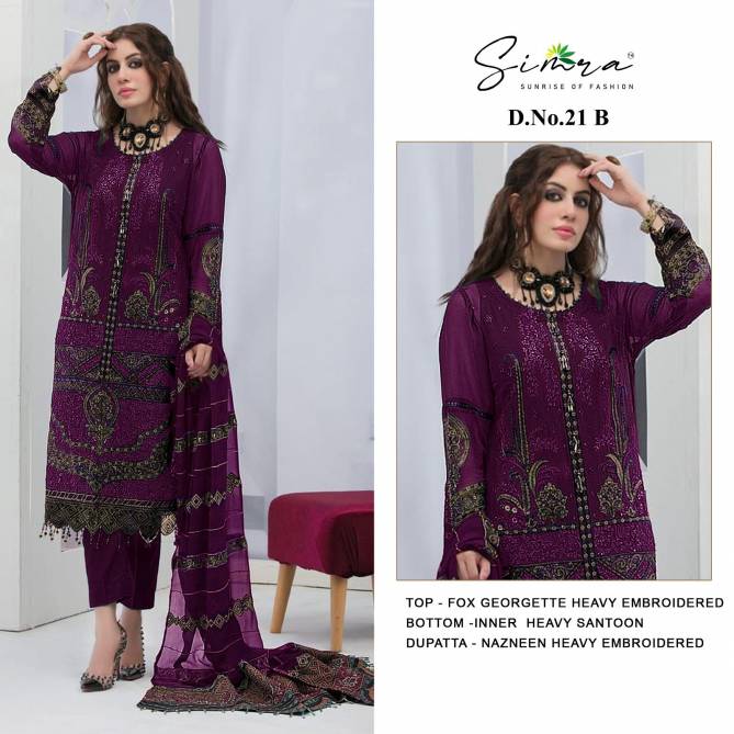 Simra S 21 Georgette Pakistani Suits Catalog
